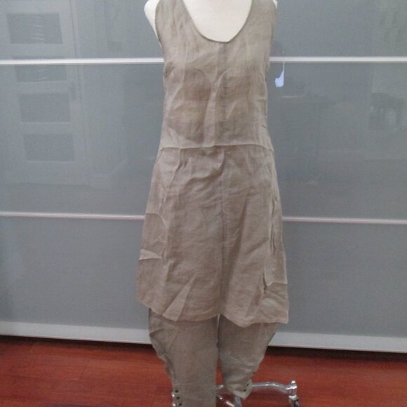 Sarah Pacini Pants - Sarah Pacini Oversized Pants and Tank Tunic Set Semi Sheer
